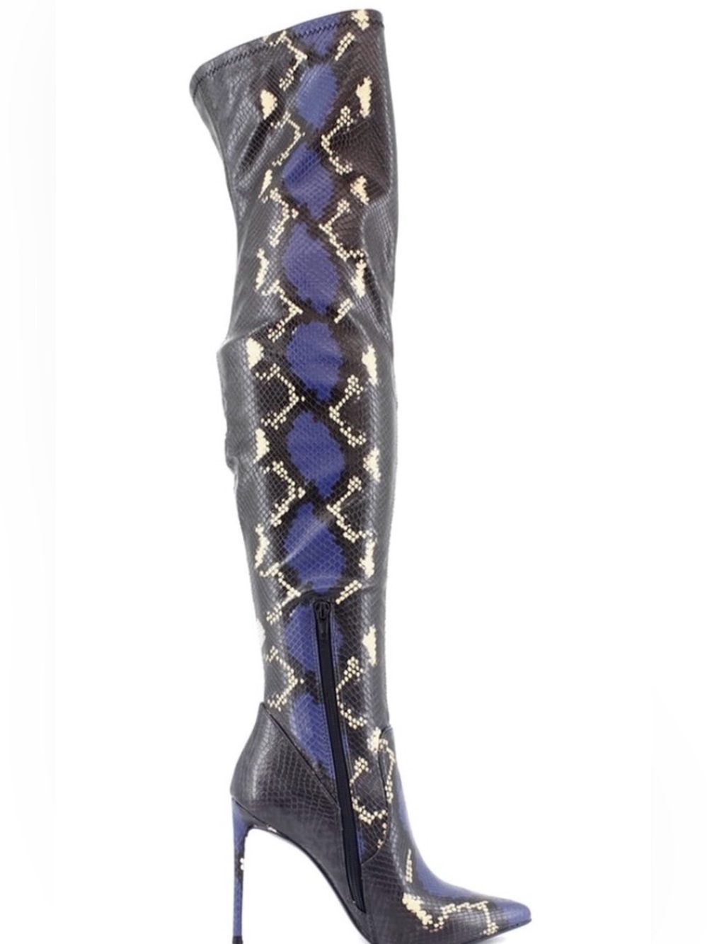 BRAND NEW Steve Madden Vava Women's Boots Blue Snake Size 6